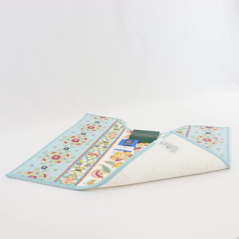 川島織物セルコン MINTON(ミントン) タイルハドン トイレマット FT1290 B・ブルー 941079 60X65㎝