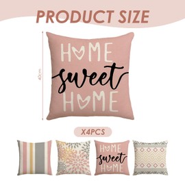 Set of 4 Sofa Cushion Covers, Printed Decorative Throw Cushion Covers, Summer Decorative Cushion Covers for Indoor, Cushion Covers for Outdoor Use