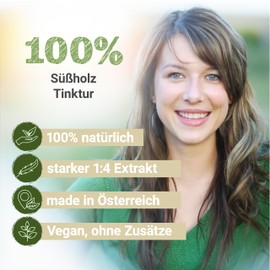 Licorice Tincture, 100 ml, Glycyrrhiza Glabra Drops (1:4 Extract), Premium Quality, Made in Austria, Dietary Supplement, Vegan