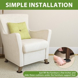 16Pcs Round Furniture Sliders for Carpet, 3.5inch Reusable Heavy Furniture Gliders Move Your Furniture Easy Furniture Moving Pads for Kitchen Appliances Furniture