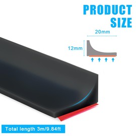 FLINTRONIC-Right Angle washbasin Sink Water Blocking Strip-3 Meters Black (with 50 Grams of Glue)