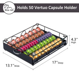 Nespresso Capsule Holder Drawer for With Glass For Cabinet Vertuoline Pod Storage Rack For Counter