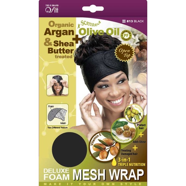 Organic Foam Mesh Wrap (Olive Oil, Tea-tree Oil Treated Product) Black Color 2pcs