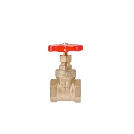 zencQ Gate Valve 3/4 Inch with Internal Thread on Both Sides PN16 / 16 Bars - Shut-off Valve with Brass and Nickel Coating - Working Pressure (3/4 Inch)
