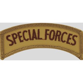 ARMY TAB "SPEC FORCES" (DESERT) Embroidered Shoulder Patch (3"x1") (0620)