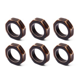 Napkin Rings Set of 12 for Dining Table Decoration Parties Everyday Metal Napkin Holder Napkin Rings for Dinner Table Decor, Wedding, Banquet, Party - Bronze Brown