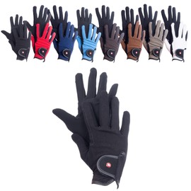 HKM by Reiterladen24 Professional Riding Gloves, Nubuck Imitation Leather, black, s