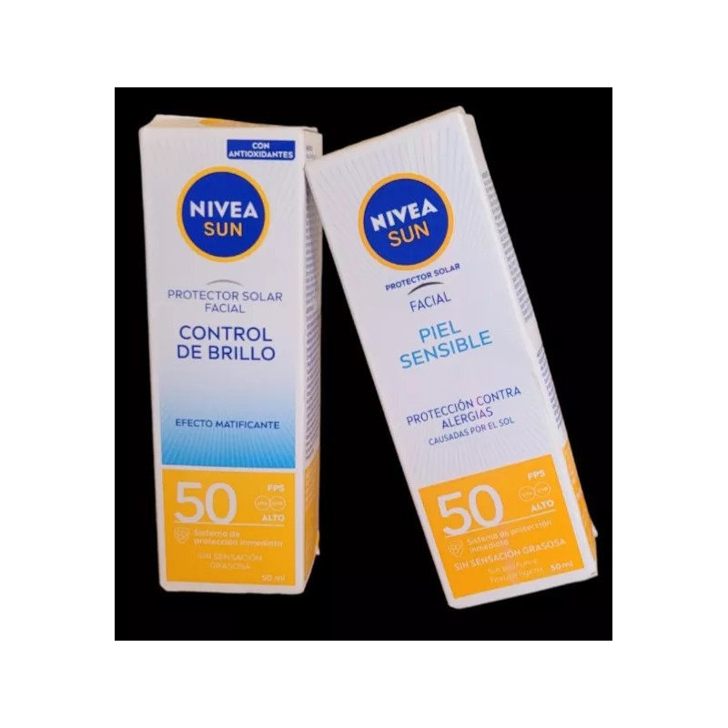 Nivea Sun Bloqueador Fps50 Control Brillo Piel Sensible El Pack