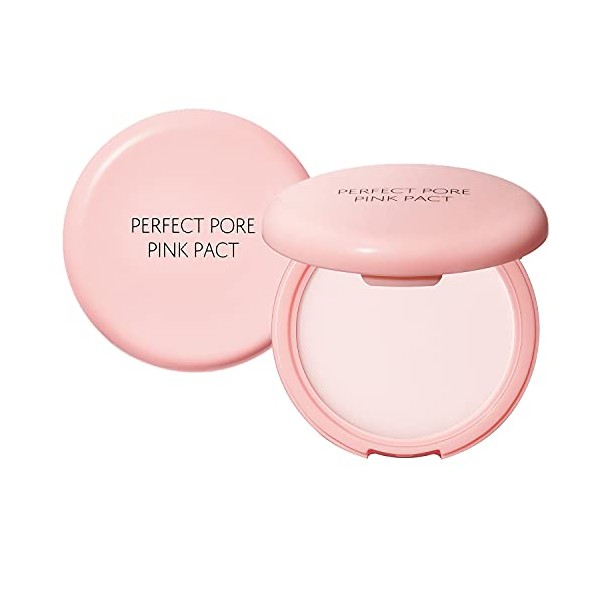 the SAEM Saemmul Perfect Pore Pink Pact - Makeup Finishing Pressed Powder for Sebum Control and Pore Minimization, Soothes Sensitive Skin with Calamine, Setting Powder, Clumps Free 12g