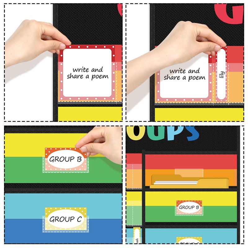 Gueevin Pocket Chart for Classroom Group Management Pocket Chart with