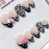 Black Cat Leopard Handmade Nail Tips - Short Oval /