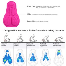 Sportneer Women Bike Shorts 4D Gel Padded Bicycle Cycling Shorts for Womens Biking Spinning Biker Short for Mountain Bike and Road Bike