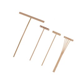 Healifty Pack of 4 Mini Zen Sand Rake Bamboo Rake Tool Fairy Garden Rake Feng Shui Decoration for Home Office Table