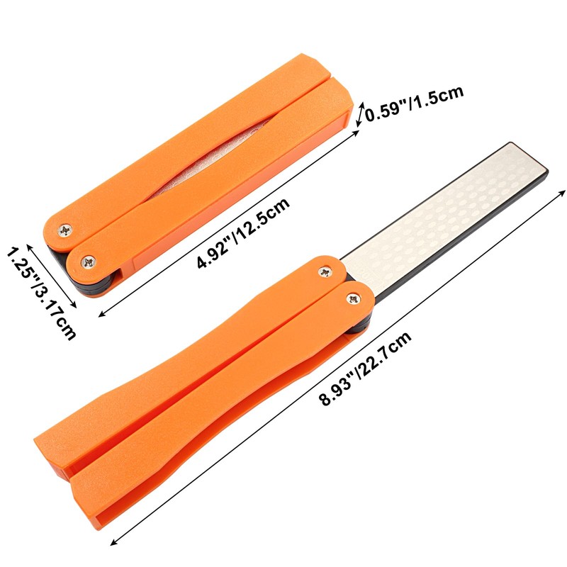 Coufce 2 Pack Double-Sided Diamond Knife Sharpener Portable Folding Pocket