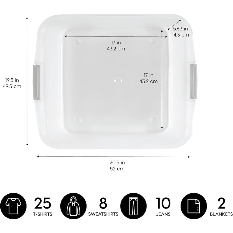 IRIS USA 33 Qt Plastic Under Bed Storage Organizer Bin
