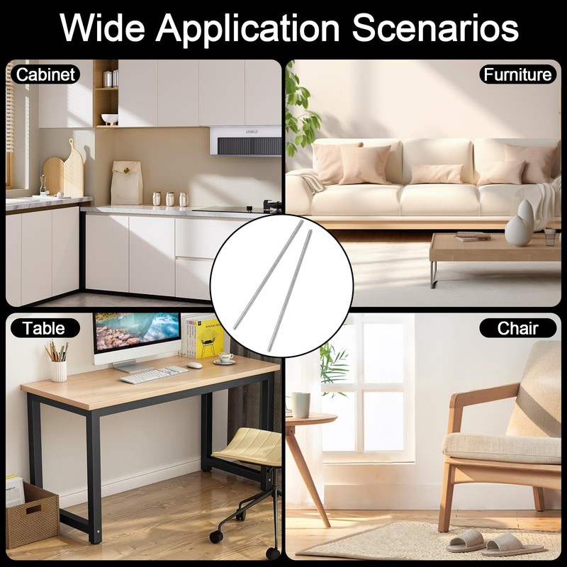 Jersvimc 2Pcs 1/4"-20 Threaded Rod Stainless Steel 1/4 Threaded Rod,