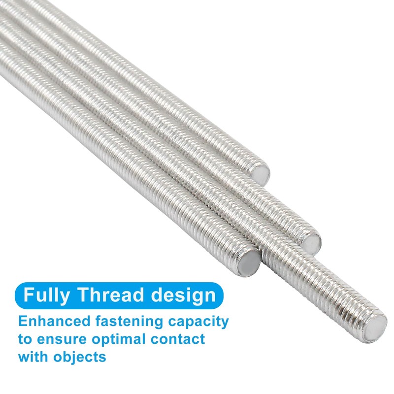 Cjueiom 4 Pcs M5 x 250mm Fully Threaded Rod, 304