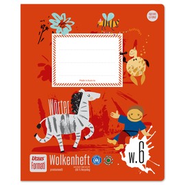 Formati Wolkenheft W.6 Quart 20 Sheets Cloud Fields + 10 mm Lined 100% Recycled Paper Pack of 2 for Vocabulary Collections
