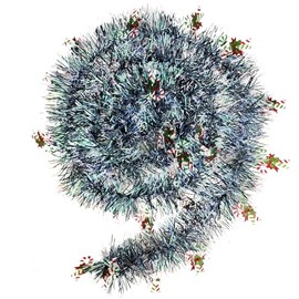 32.8ft Candy Cane Tinsel Garland for Christmas Tree Decoration,Metallic Twist Garland Hanging Tinsel for Xmas New Year Wedding Birthday Holiday Indoor Outdoor Party Supply (Green)