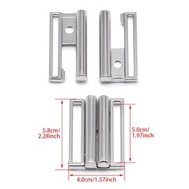 Jamsinmu Metal Slider Buckles Buttons Fasteners Rectangle Webbing Slider for Women Belt Clip Accessory DIY, Silver_50mm_1pc