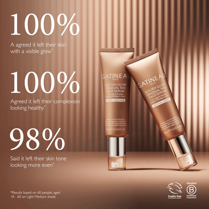 GATINEAU Golden Glow Gradual Tan Face Serum - 10ml, Hyaluronic