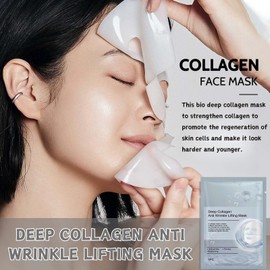 Bio Deep Collagen Overnight Face Mask, Collagen Face Mask, Korean Face Masks, Collagen Mask for Reduce Fine Lines & Wrinkles Sheet Mask - Face Masks Beauty - Face Masks Skincare for Deeply Hydrating