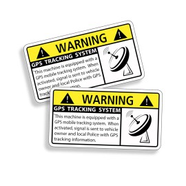 Real Sticky GPS Machine Tracking Sticker Anti Theft Security System Warning Alarm 911 Decal