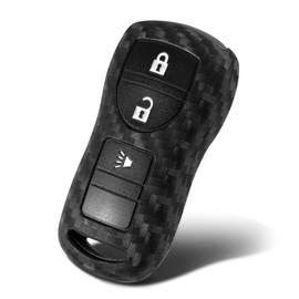 WORCAS 1 Pc Key Fob Cover Case Compatible with Infiniti FX35 FX45 I35 Q45 QX4 QX56 & Compatible with Nissan 350Z Altima Titan Versa Xterra 3 Button Keyless Entry Remote., A3 Carbon Fiber Black (1 Pc)