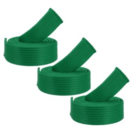 PATIKIL Taekwondo Colored Ranking Belts, 3 Pack 1.6" x5.3FT Polyester Martial Arts Colored Ranking Belt for Coach Teaching Practice, Green