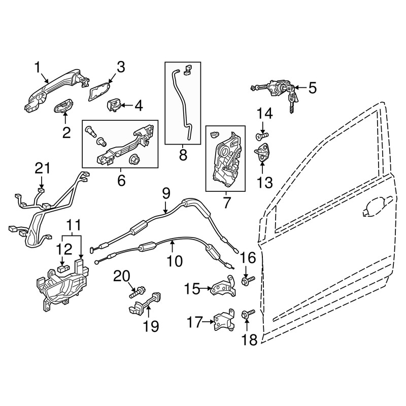 Power Door Lock Actuator with Latch Aeembly, Fits for 2017-2022