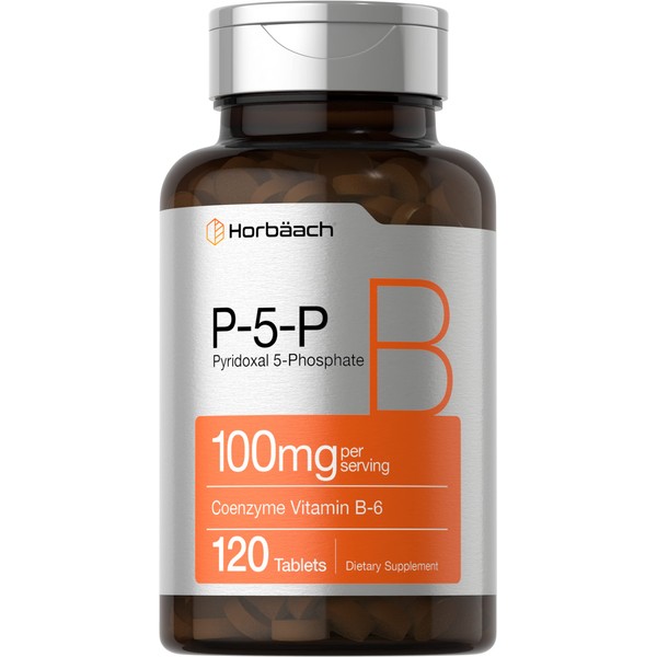 P-5-P Activated Vitamin B6 100mg | 120 Tablets | Vegetarian Supplement, Non-GMO, Gluten Free | Pyridoxal 5 Phosphate | Coenzyme B6 | by Horbaach