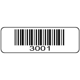1000 Label Roll, 3001 Through 4000 Pre Printed Serial Number Barcodes 1-1/2" x 1/2" Sequential Bar Code Stickers - Consecutive Number, Set 4 | All Sets: B07356VJ1D