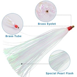 Bucktail Teasers Mylar Flash Teaser Tail Bucktail Teaser Rigs Flounder Fishing Lures Bait Rigs