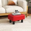 Giantex Small Foot Stool Ottoman, PU Leather Footrest with Storage,