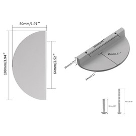 Evionlin Iight Gray 2-1/2 inch Drawer Pulls, 2 pcs （Half Round） Brushed Brass Half Moon Cabinet Pull Handles Semicircle Knobs with Screws for Kitchen Cupboard Bedroom Furniture Door