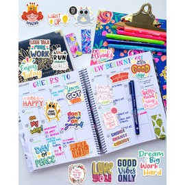 300 PCS Motivational & Positive Affirmation Sticker Pack – Inspirational Vinyl Quote Stickers for Teens, Adults & Teachers | Waterproof Decals for Water Bottles, Laptops, Journals & Scrapbooks