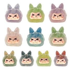 Globebill Cute Small Dumpling Desktop Ornament Set10 Pieces, Office Desk Stress Reliever, Car Cute Air Outlet Decoration, Living Room Art Display Set, Resin Hand Carving (Colored Dumplings)