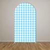 FiVan Gingham Checkered Pattern Arch Backdrop Cover Curved Top Arch