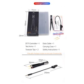 DT71 Mini Digital Tweezers Portable Multimeter Testers LCR/ESR Meter, Measure SMD,Including Resistor, Capacitor, Inductance, Voltage, Frequency, and Diode,with Interchangeable Tweezer Tips
