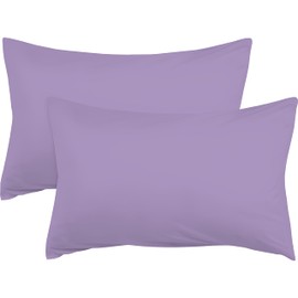 R&Z Plain Dyed Luxury Polycotton Housewife New 2 x Pillow Cases (Lilac)