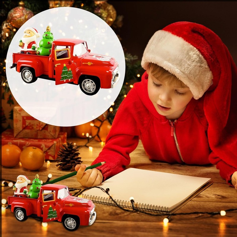 Adorno Coche Antiguo Decorado para Navidad, Decoraciones Navideñas Casa