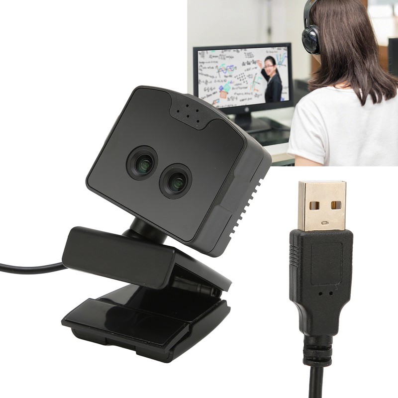 Binocular Webcam 2MP 1080P HD Wide Angles Front Conference Webcam