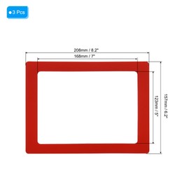 PATIKIL 5x7 Magnetic Picture Frame, 3pcs Magnetic Frame Magnetic Photo Frames Reusable for Refrigerator Metal, Red