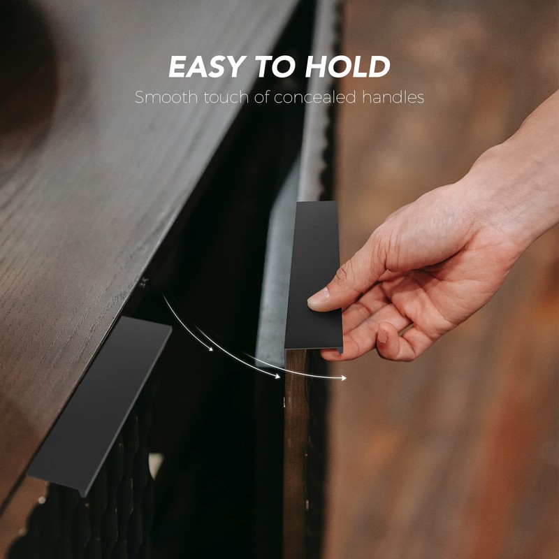 Ravinte 30 Pack Finger Pulls for Cabinets 128mm/5 Length Black