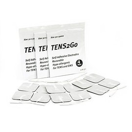 12 x TENS Machine Replacement Pads (3 Packs of 4), Back, Shoulder, Hip, Leg, Pain, (5x5cm), Body Clock TENS, Classic, 1st Choice, TPN 200, Boots, fits Most Machines