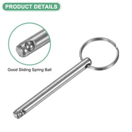 M METERXITY 6-Pack Quick Release Pins, 1/4" [6mm] Diameter, 1.85" [47mm] Usage Length Bimini Top Pin for Shipbuilding/Boat/Trailer, 2.36" [60mm] Total Length Carbon Steel Hardware Pins