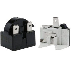 AYLIFU 1PCS QP-02-4.7 Ohm PTC Refrigerator Start Relay 3 Pin Refrigerator Start Relay And 1PCS Refrigerator Overload Protector 1/2 HP