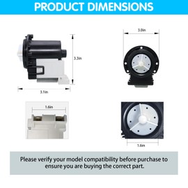 WM8100HVA WM8000HVA WM9000HVA Washer Drain Pump Motor for LG