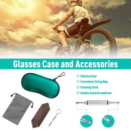 FINTIE Glasses Case Sunglasses, EVA Scratch-Resistant Sunglasses Case Hard Case with Carabiner Large Glasses Case for Women Men Outdoor Sports Glasses Cycling Glasses