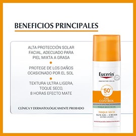 Eucerin Serum facial anti manchas Anti Pigment,30ml  Protector solar facial efecto mate toque seco Oil Control, 50 ml                                 